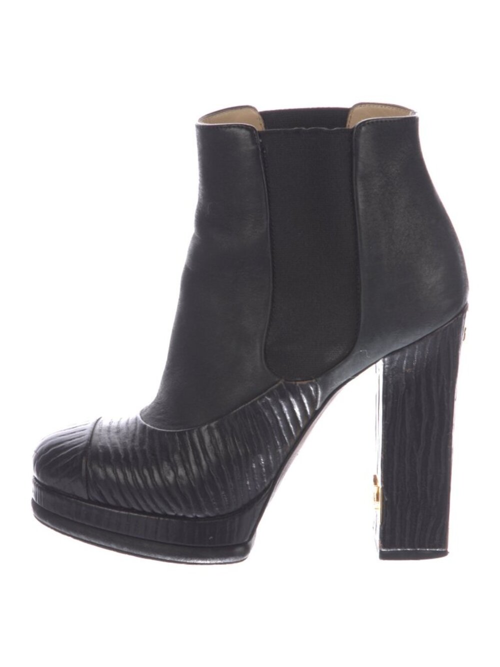 Chanel Interlocking CC Logo Suede Chelsea Boots